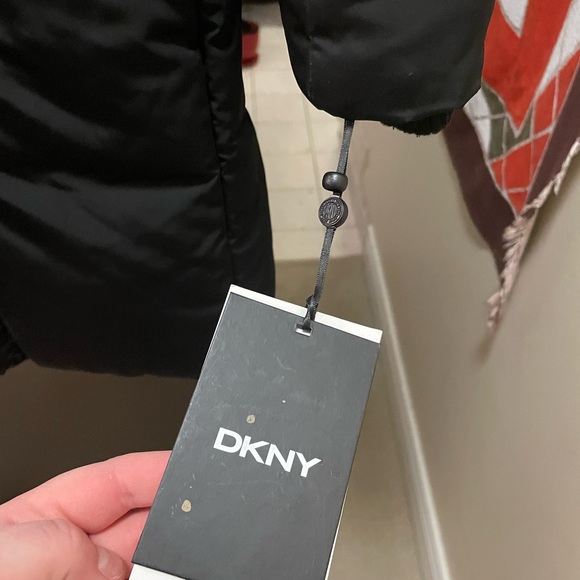 NWT DKNY Quilted Shell Hooded Long Jacket - Picture 6 of 14